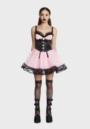 [Widow] Blush Veiled Gloom Corset Dress