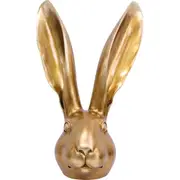 LVD XL Resin Hare Head Sculpture Figurine Tabletop Home Decor 36.5cm Gold