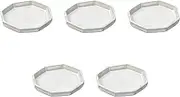 Set of 5 Kuro Soil Tatara Octagonal Plate (Small) 3.0 x 2.7 x 0.5 inches (7.5 x 6.8 x 1.3 cm) | Delicacy Setomonohonpo