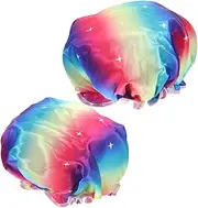 Beatifufu 2pcs Shower Cap Waterproof Shower Hat Dry Hair Washing Cap Bath Caps Adults Shower Hats Waterproof Bonnet for Shower Washable Shower Hats Shower Hat Women Bathroom Cap Tomorrow