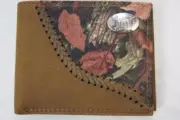ZEP PRO Alabama Troy Trojans Fence Row Camo Leather bifold Wallet Tin GIFT Box