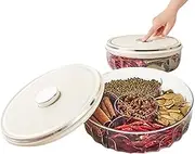 ycezw Condiment Serving Tray, Kitchen Condiment Organizer, Condiment Organizer Storage Box with Clear Lid, Press-Type Sealed Condiment Containers