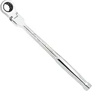 CROM Flex Head Ratchet Wrench - 10.5-Inch Long 17mm Flex head 120-Tooth 12 Point Stubby Socket Ratchet Wrench, Compatible with 3/8" Drive Nano Impact Sockets (10.5 Inch 3/8" Drive)