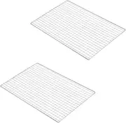 2pcs Barbecue Wire Mesh Outdoor Grill Mat Non-Stick Meat Holder Cooling Rack BBQ Mesh