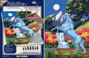 UNICORN BY MOONLIGHT WATERFALL PAINTING ACRYLIC PAINT BY NUMBERS BOX CANVAS PCS9