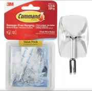 3M 17067CLR-9ES Command Wire Hook, 0.5 Pound, 9-Hook, Plastic, Clear