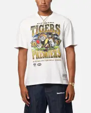 [MITCHELL & NESS] Mitchell & Ness Richmond Tigers Mascot T-shirt Vintage White - Size M M Vintage White
