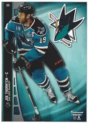 JOE THORNTON FATHEAD TRADEABLES SAN JOSE SHARKS LOGO REMOVABLE STICKER 2014 #33