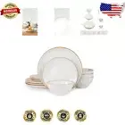 Scratch Resistant Ceramic Dinner Set - 12 Piece Hand-Painted Jupiter Collection