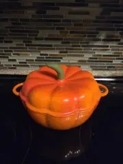 Orange Pumpkin 3 Qt. Technique Enameled Cast Iron Dutch Oven