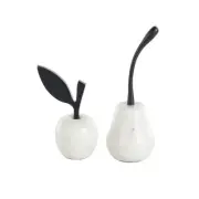 Marble Fruit Decorative Sculpture Abstract Apple and Pear Home Decor Statues ...