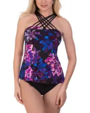 NEW MAGICSUIT 14 MIRACLESUIT TANKINI TOP ONLY SWIMSUIT Morgan Floral Purple