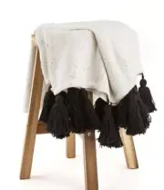 Tribe Alive Throw Blanket With Black Tassels ~ Brand New! $168 Value!! ❤️
