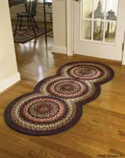 FOLK ART BRAIDED COUNTRY AREA RUG RUNNER BY PARK DESIGNS LARGE 30"x72" CIRCLES