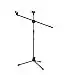 Blucoil Adjustable Microphone Stand, Rotating Arm, Tripod Base, Dual Mic Clips