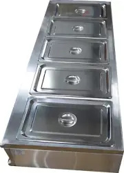INTBUYING® 5 Pans Food Warmer Electric Buffet Food Warmer Full Size Pan w/Lid US