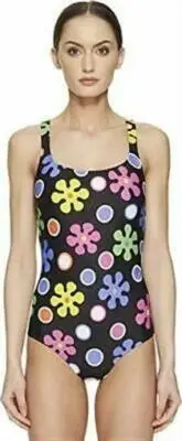 Moschino Women's 182631 Sixties Theme Maillot Swimsuits One Piece Size XS