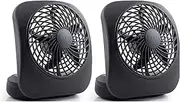 O2COOL Treva 5 Inch Battery Powered Fan Portable Desk Fan 2 Cooling Speeds with Compact Folding & Tilt Design Small Fan Cubicle Accessories Mini Fan Portable 2 Pack (Black)