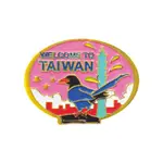 TAIWAN BLUE MAGPIE BADGE OVAL METAL PIN SOURVENIR ACCESSORIE