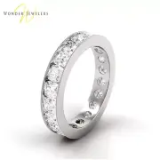 2.3ctw Cushion Diamond Channel Set Eternity Band 14K White Gold (F-G/VS2)