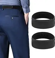 [Ruinous] 2 Pcs Men's Belts, Lazy Adjustable Elastic Belt, Mens Belt with Invisible Buckle Side Waist for Work Pants, Casual Pants, Jeans, No Buckle Elastic Belts for Men and Women (Black)