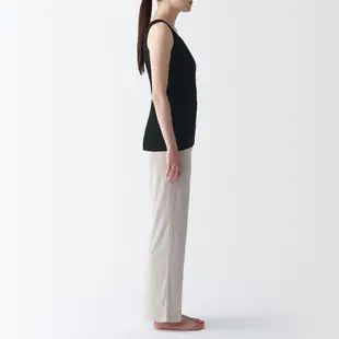 【MUJI 無印良品】女有機棉針織坦克背心 S 黑色