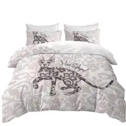 Pinkish Floral Pattern Sphynx Cat Quilt Cover