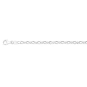 Silver 19cm Solid Oval Belcher Chain