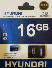 Hyundai 16GB microSD Card with SD Adapter