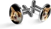 [Generic] Men's Cufflinks, Welsh Corgi Dog Cuff Links for Men, Classic Cufflinks Black for Suit Shirt Wedding Business Birthday Jewelry Gift