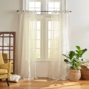 Elrene Home Fashions Vienna Tie-Top Sheer Curtain Panel, 52 x 84