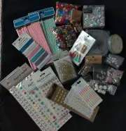 Crafting Embellishments Mixed Lot Say it in Crystals Gems Tassels Cabochons...