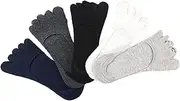 Ipetboom 5 Pairs Elastic Invisible Boat Socks for Women Breathable Five Toe Cotton Socks Mixed Color Design Comfortable Low Cut Style for Everyday Wear