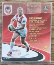NRL Samboy The Footy Frames Tazo ~ Ben Hornby ~ St George Dragons ~ 50/64