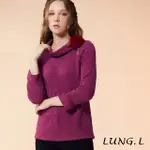 【LUNG.L 林佳樺】LN33A16 桃紅色翻領長袖女裝上衣(保暖 秋冬款 加大尺碼)