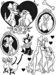 Temporary Tattoo,Dog HC-BB-910,Dog Tattoos,Water-Resistant,Resilience,Real Tattoo Look,Lasts 1-2 Weeks,18 x 11 cm