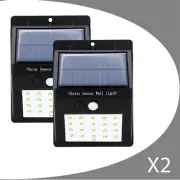 2x 20LED Solar Powered PIR Motion Sensor Security Wall Garden Light Lamp Outdoor