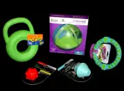 (5) NEW Dog Toys Playology Wham-O Chewla Hoop Outward Hound A-Maze Ball Joyhound