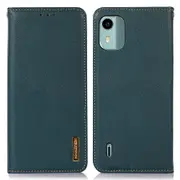 For Nokia C12 4G/C12 Plus/C12 Pro Genuine Cowhide Leather Case Wallet Stand Flip Phone Cover