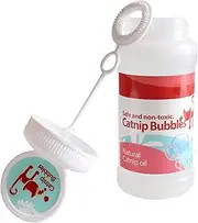 Catnip Bubble Toy - Catnip Scented Interactive Bubble Toys | Large Capacity Bubble Solution with Wand, Soap Bubbles for Indoor and Outdoor Play, Enriched with Catnip Oil for Cats and Kittens