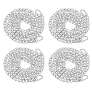 47.2" Flat Purse Chain 4 Pack Silver Purse Strap Handbag Chains Straps