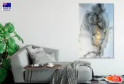 Ash & Gold Mix Abstract Painting Wall Canvas Home Decor Australian Made Quality