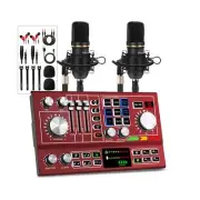 Podcast Equipment Bundle for 2,Audio Interface DJ Mixer With 3.5mm XLR Conden...