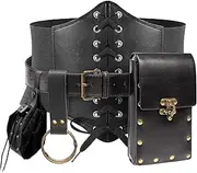 [KOTORA] Renaissance Costume Sets Corset Waistband Belt Pouch Purse Alight Potion Bottle Skirt Hike Steampunk Medieval Halloween