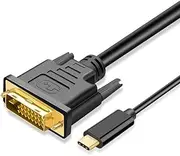 USB-C to DVI Cable Adapter - Male USB-C to Male DVI-D Dual Link Compatible with MacBook, iPad, Dell XPS etc. - Cable Converter Supports Monitor, TV, Projector - 1080p Full HD 60Hz - 6ft / 1.8m