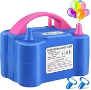 Vivva Balloon Pump Electric,600W Balloon Blower Inflator Dual Nozzle Air Pump with 2 Balloon Tying Tools,Balloons Inflator for Party Decoration (Blue)