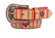 Angel Ranch West Girl Belt Sz 20 Or 22 Glitter Stripe Cactus Light Up D130001230