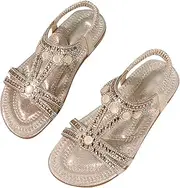 [WOFANLULY] Girls' Wedge Sandals Children's Summer Butterfly Sandals with Elastic Back Strap and Sparkling Beads