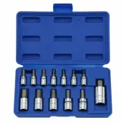 13 PC Hex Allen Socket Set 1/4 3/8 1/2" Metric SAE Bike Auto Repair Bolt Driver