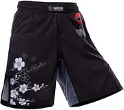 [Hardcore Training] Kids Shorts Sakura Black MMA BJJ Fitness Running Workout Exercise Sport Clothing